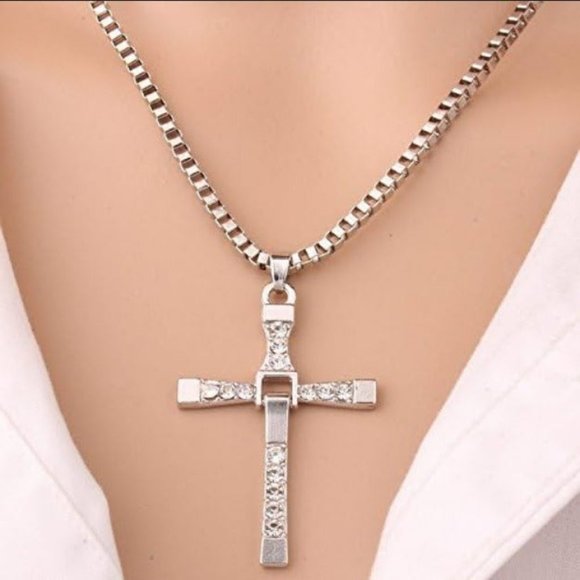 2ct Diamond 14K White Gold Cross Necklace Womens 20" Chain Jewelry 14 k 2 ct NEW - Picture 7 of 9